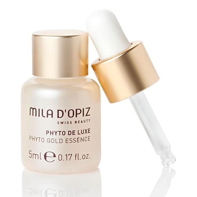 Mila d'Opiz Phyto De Luxe Gold Essence Concentrate - Face Serum for Women and Men - Firming and Anti Aging Serum with Gold and Silk Extracts - 2 pc