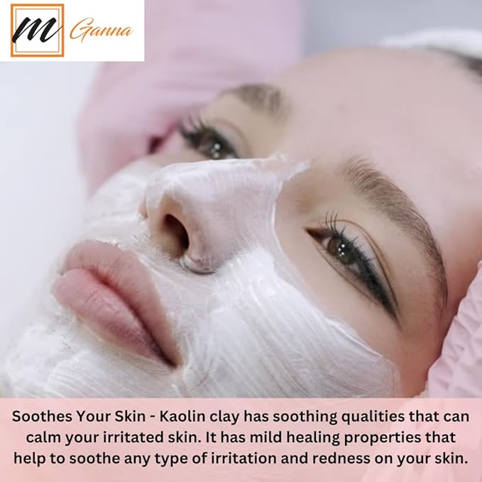 100% Natural Light Kaolin Clay Powder for Facial Masks, Creams, Face Masks, and Soap Making 0.5Lbs