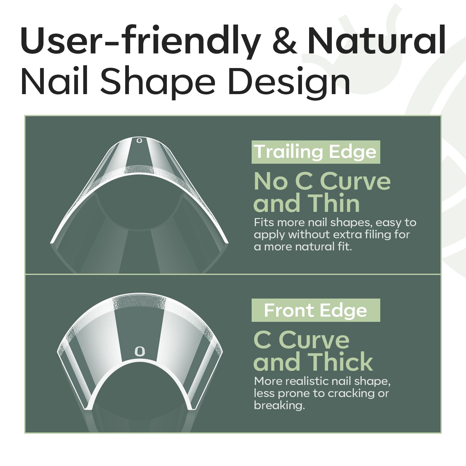 modelones Long Coffin French Nail Tips, 504 PCS No C Curve Pre-shaped Clear Acrylic Fake Nails Tips Gel Half Cover 12 Sizes with Box