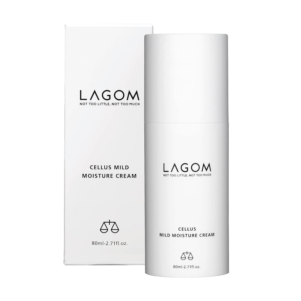 LAGOM Cellus Mild Moisture Cream with D-panthenol, Natural Moisturizer, Hypoallergenic, Fragrance-Free, Refreshing Herbal Face Lotion for Sensitive Skin 2.71 Fl Oz