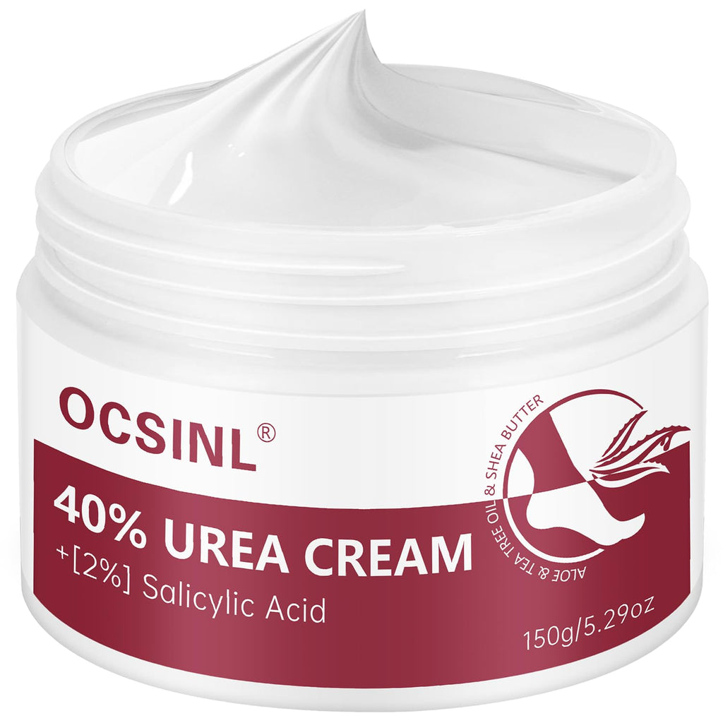 Urea Cream 40 Percent for Feet Maximum Strength, with Heel Protectors, Foot Moisturizer Cream for Dry Cracked Heels Rough Dead Dry Skin Foot Callus Remover - 5.29 Oz