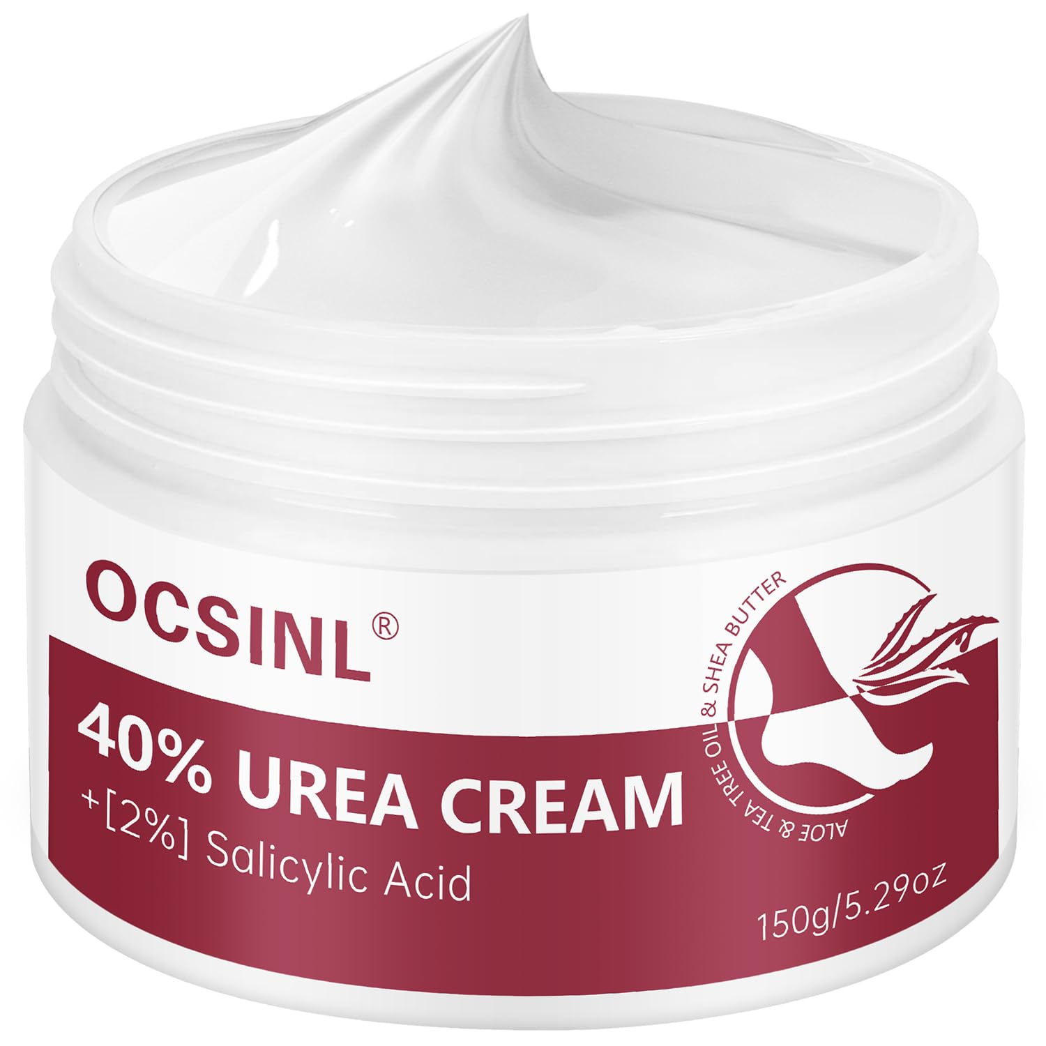 Urea Cream 40 Percent for Feet Maximum Strength, with Heel Protectors, Foot Moisturizer Cream for Dry Cracked Heels Rough Dead Dry Skin Foot Callus Remover - 5.29 Oz
