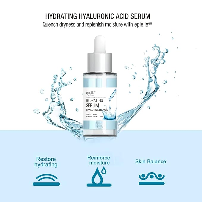 epielle Hydrating Hyaluronic Acid Serum & Mist | epielle Brightening Vitamin C Serum & Mist For all skin types, 100% Vegan & Cruelty-Free (Hyaluronic Acid Serum + Mist)