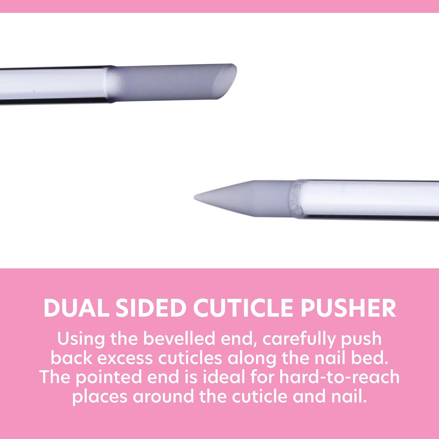 BONA FIDE BEAUTY Glass Cuticle Pusher, 1-Pieces Blue Gentle Czech Manicure Stick for Remover, Long-Lasting and Double-Sided Reusable Glass Stick