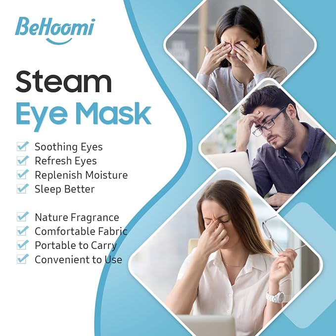 30Packs Steam Eye Mask, Heated Eye Mask Warm Compress for Eyes, Self Heating Warm Eye Masks Disposable Steam Mask for Home Sleep, Spa, Travel Essentials & Relaxation Gifts (Jasmine)
