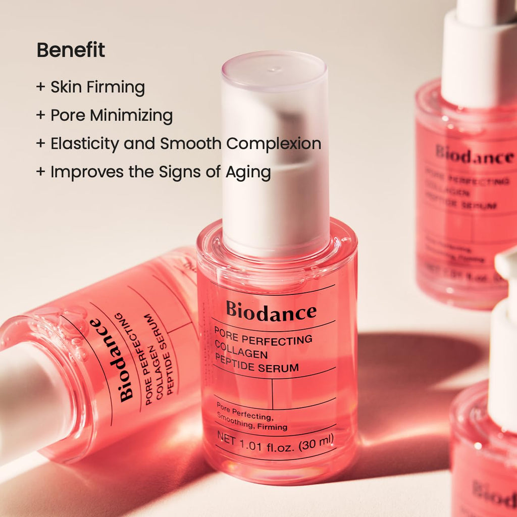 BIODANCE Pore Perfecting Collagen Peptide Serum, Skin Firming & Radiance Boost, Plumping, Pore Care, Makeup Prep Serum for All Skin Types, Korean Skincare | 1.01 fl.oz x 1 ea