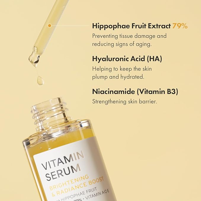 Vitamin Serum for radiance boost - Hippophae Fruit + Vitamin A,C,E (2.02 Fl Oz / 60ml)