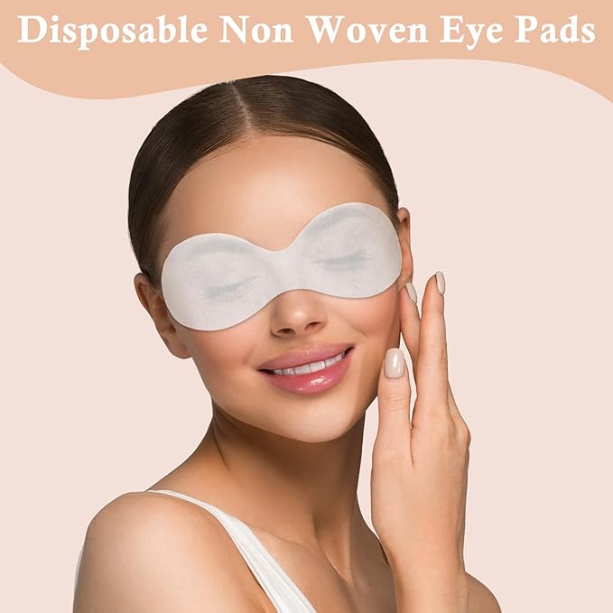 100 Pcs Disposable Non Woven Eye Care, Non Woven Eyes Covers for EyeCare, Disposable Eye Mask Cotton Spa Eyes Pads for Facials, Clear EyeMask for Skincare Spa Wrap Moisture Retention