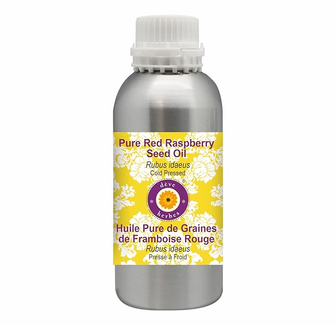 Deve Herbes Pure Red Raspberry Seed Oil (Rubus idaeus) Cold Pressed 300ml (10 oz)