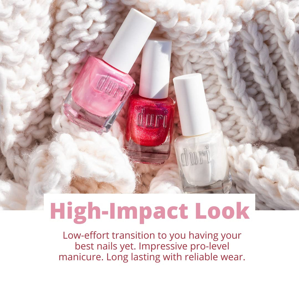 duri Nail Polish, 539 Path Of Light, Rose Gold Metalic, Semi Sheer Coverage, Glossy Finish, Fast Drying, Vegan, Gluten Free, 0.45 Fl Oz