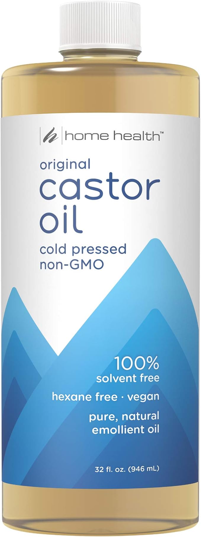 Home Health Original Castor Oil, Promotes Healthy Hair And Skin, Natural Skin Moisturizer - Pure, Cold Pressed, Non-GMO, Hexane-Free, Solvent-Free, Paraben-Free, Vegan - 32 fl oz