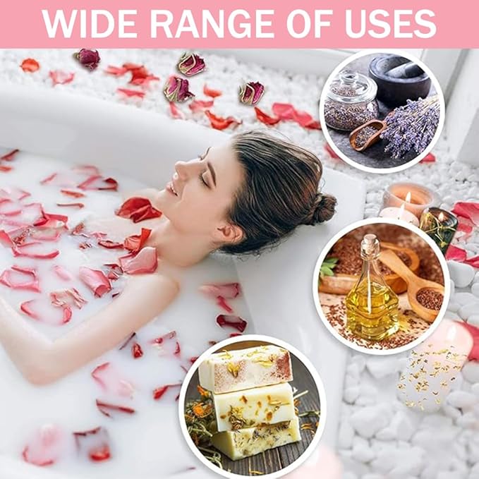 Dried Flowers Pedicure Foot Soak Kit,8 Bags Set for Dry Tired Feet,Including Rose Buds,Lavender,Jasmine,Chrysanthemum,Lemongrass,Mint, Peony,Peach Blossom