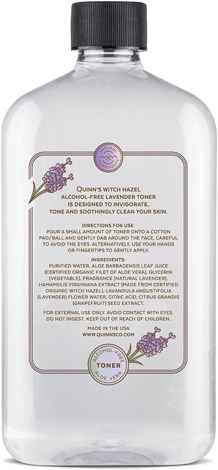 Quinn’s Alcohol Free Witch Hazel with Aloe Vera 16 Ounce (Lavender)