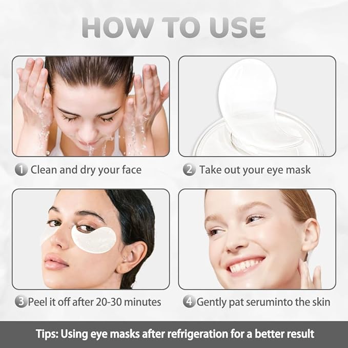 AMY'S DIARY 24K Gold Eye Mask Under Eye Patches (30 Pairs)- Puffy Eyes & Dark Circles Treatments,Reduce Under Eye Bags and Smooth Wrinkles,Eye Skin Care Pads With Collagen (Collagen)