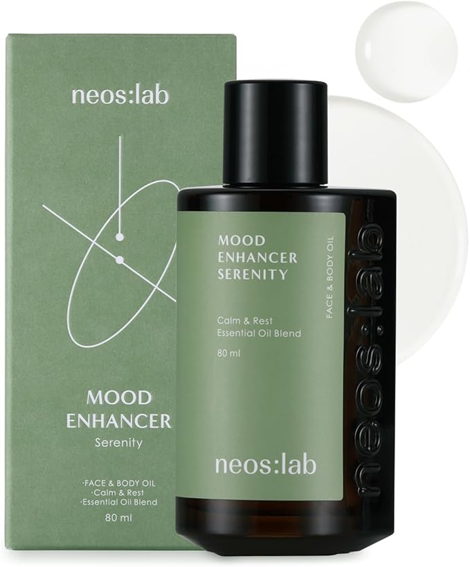Mood Enhancer Serenity Face & Body Oil 2.7 fl.oz. (80ml) - Vegan Aromatherapy, Basil & Hinoki Scent, Hinoki Oil, Hydrating Facial, Body Oil for Nourishing, Glowy Skin, Gua Sha Oil