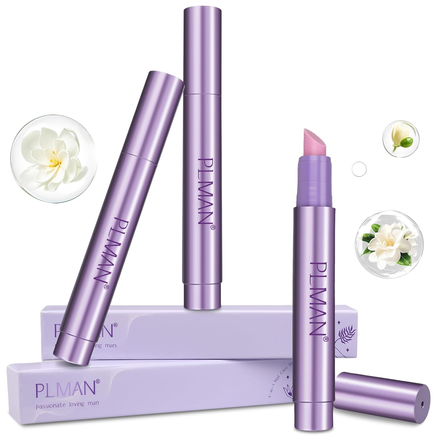 3PCS 3-in-1 Cuticle Oil Pen, Cuticle Pusher Nail Oil Pen with Ceramic Tip, Nail Care Pen, Cuticle Pusher Pen for Hangnails, Dry & Damaged Nail, Moisturize Strengthen Brighten Nails Care