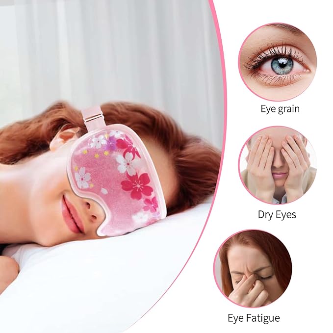 ZNCUETD Ice Eye Mask Gel - 2 Packs Reusable Cold Compress for Dark Circles, Puffiness, Dry Eyes, Migraine, Stress Relief - Cooling Ice Pack