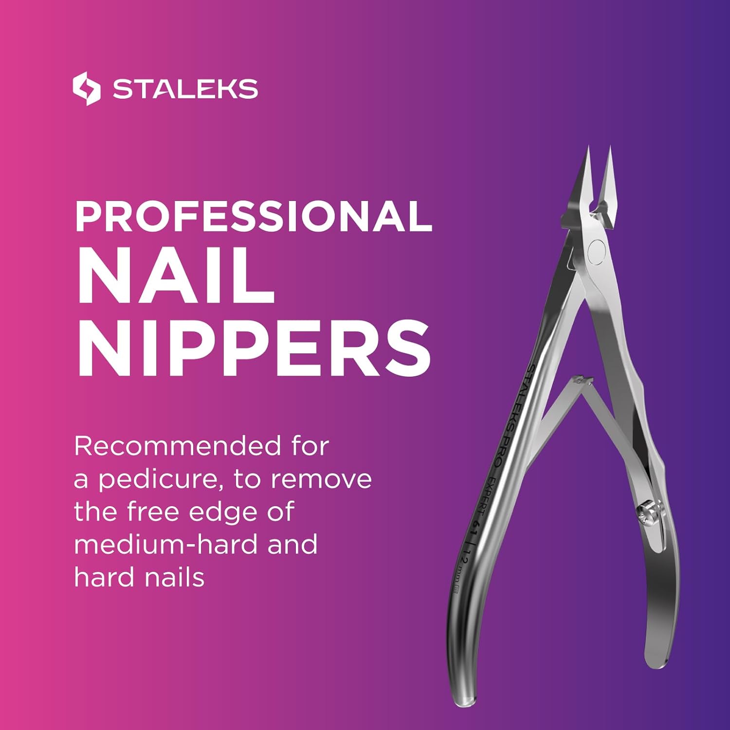 Staleks Pro Nail Nippers EXPERT NE-61-12, Full Jaw, 0.47 Inch (12mm)