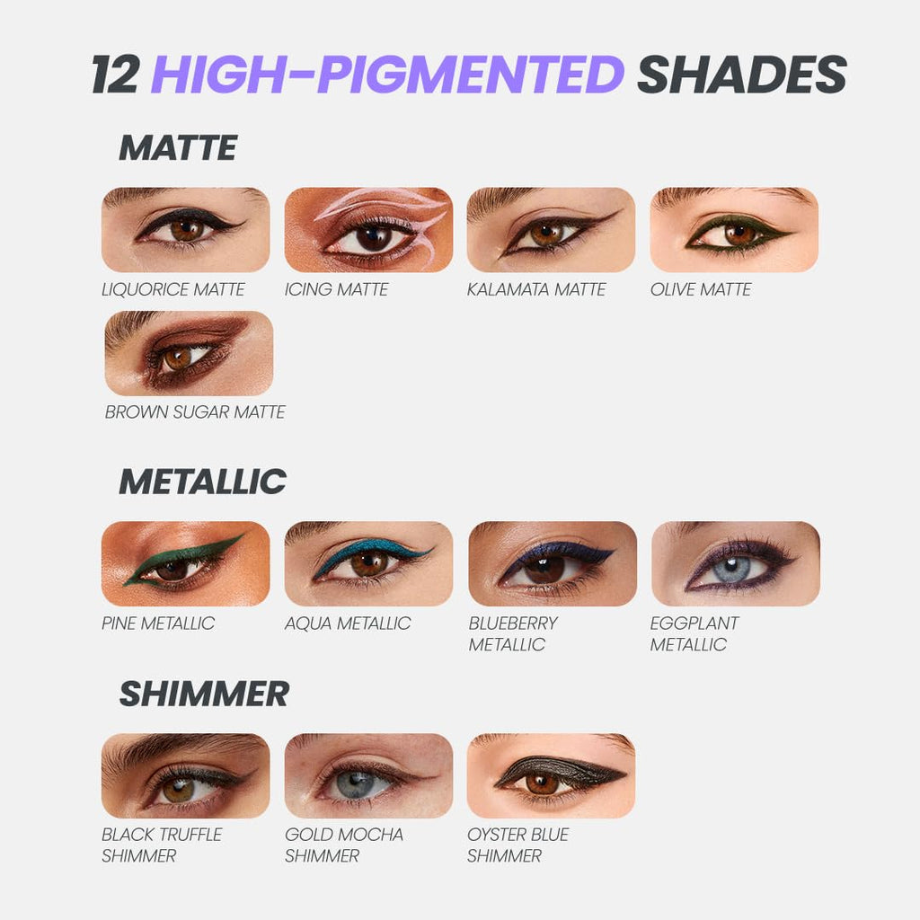 Wonderskin Eyeliner Pencil, 1440 Longwear Brown Eyeliner Pencil - Waterproof, Sharpenable & Smudge Proof