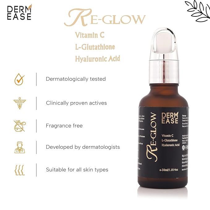 Re-Glow Face Serum for Wrinkles, Blemishes, Sunburn & Glowing Skin | Anti-Aging, Hydrating Formula | Skin Brightening & Repair Serum for All Skin Types (30ml)