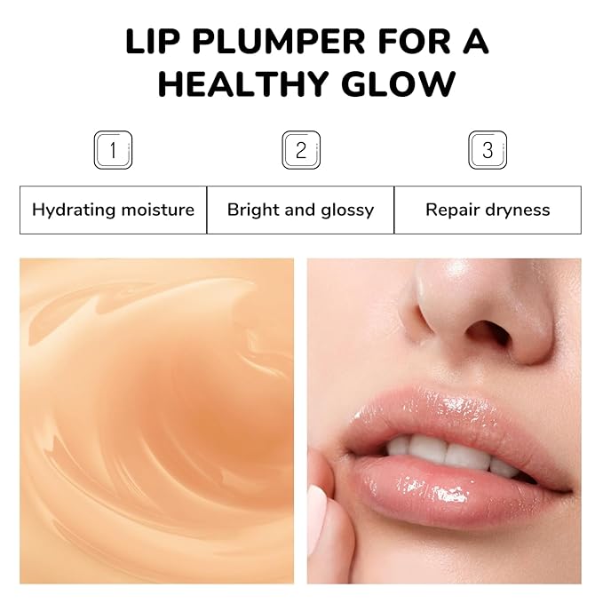 Lip Mask & Scrub Set(Peach + Honey + Collagen), Overnight Moisturizer for Cracked & Dry Lips Care, Hydrating Plumper Kit, Sugar Exfoliator Gift for Women