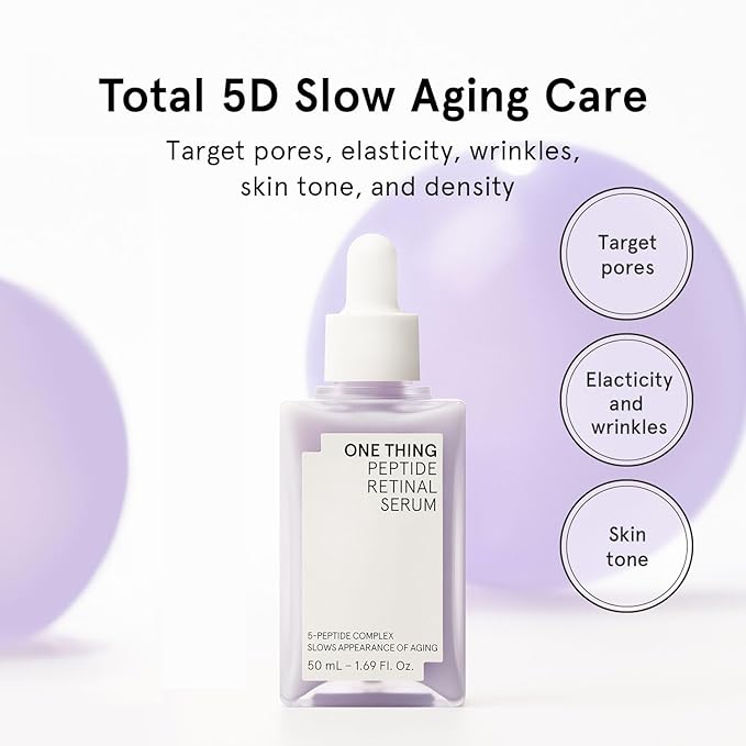 ONE THING Peptide Retinal Serum, Vitamin A, Faster Acting than Retinol, Retinaldehyde, Smooths Wrinkles, Refines Pores and Improves Elasticity, Korean Skincare 1.69 Fl.Oz, 50ml
