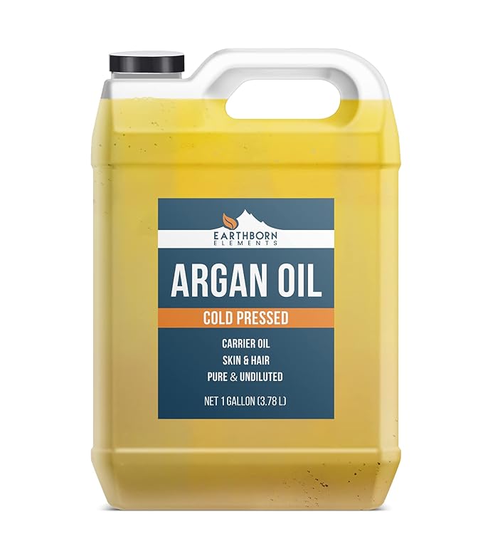 Earthborn Elements Cold-Pressed Argan Oil (1 Gallon), Pure & Undiluted, No Additives