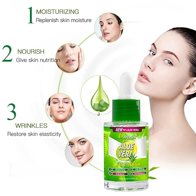 Aloe Vera Essence Face Serum Soothing Anti-Acne Anti-Allergy Anti-Oxidation Minimize Pores 30ml/1.01fl.oz