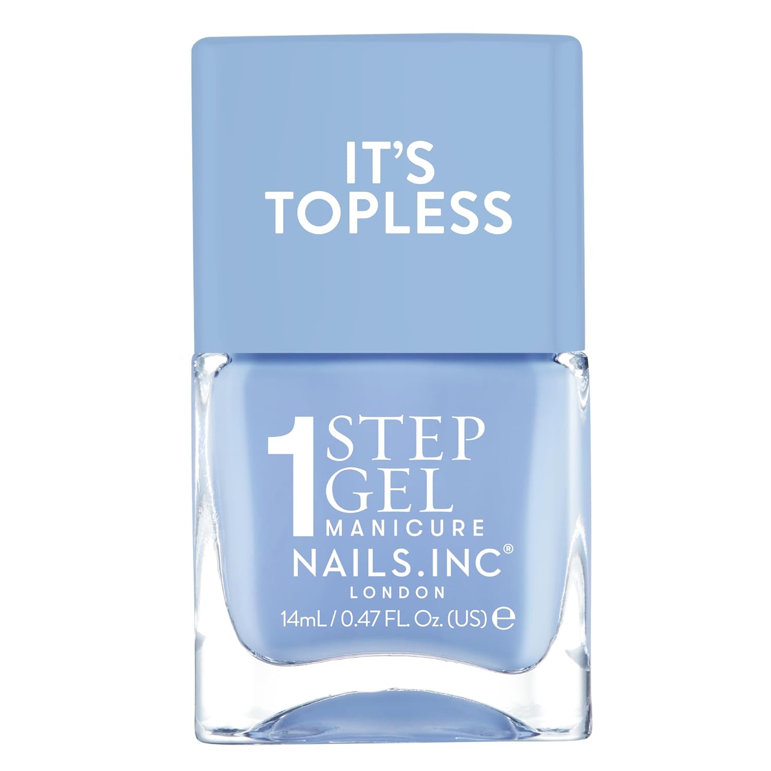 Nails Inc It's Topless Gel-Like Nail Polish, 4-in-1 Base Coat, Treatment, Color & Top Coat, Long Lasting, Strong, Chip Free Nails, Glossy Salon Quality Manicure, Air Dry Nail Polish, Kim, 0.47 Fl Oz