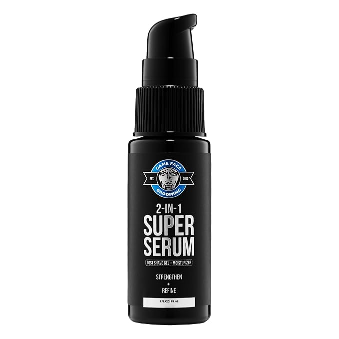 Game Face Grooming 2-in-1 Super Serum - After Shave Gel & Daily Moisturizer Skin Care For Men | Reduce Redness, Razor Burn, & Irritation | Hydrate Skin, Prevent Wrinkles