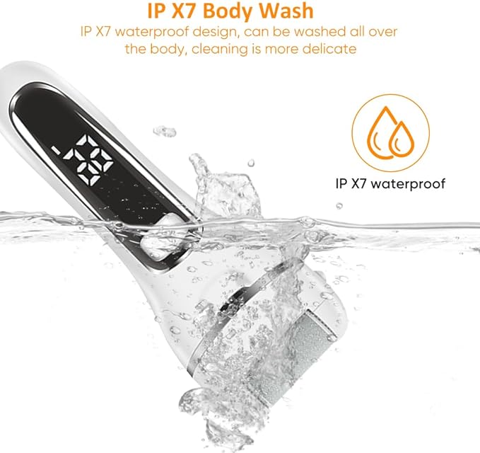 Premium Electric Foot Callus Remover Kit - 18 Piece Electric Foot Filer and Callous Remover Tool for Pedicure - Luxurious White