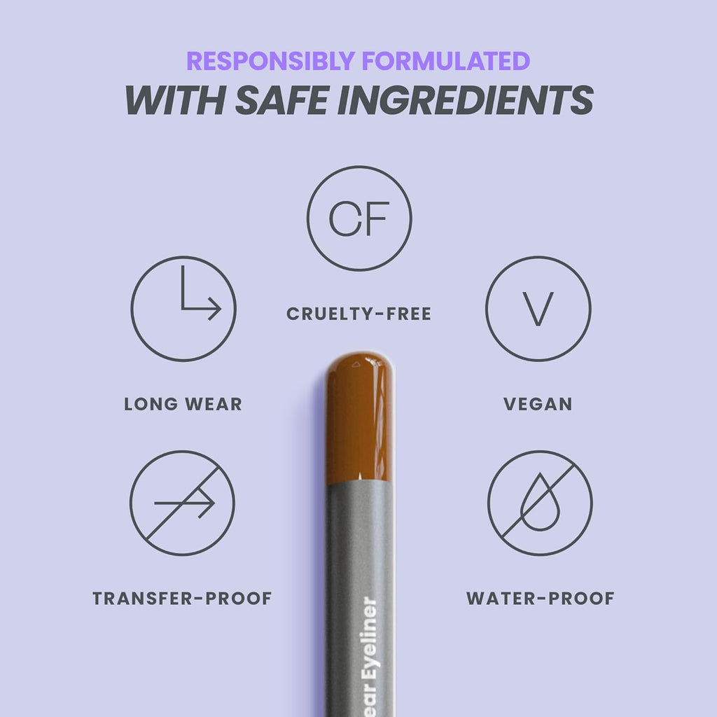 Wonderskin Eyeliner Pencil, 1440 Longwear Brown Eyeliner Pencil - Waterproof, Sharpenable & Smudge Proof