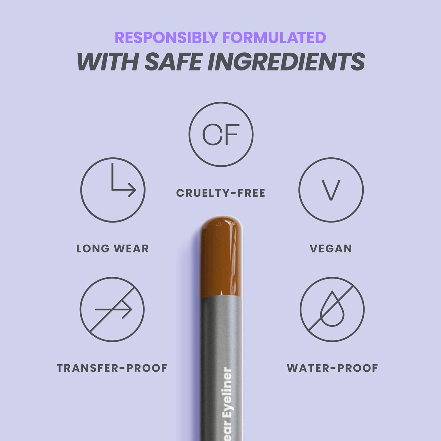 Wonderskin Eyeliner Pencil, 1440 Longwear Brown Eyeliner Pencil - Waterproof, Sharpenable & Smudge Proof