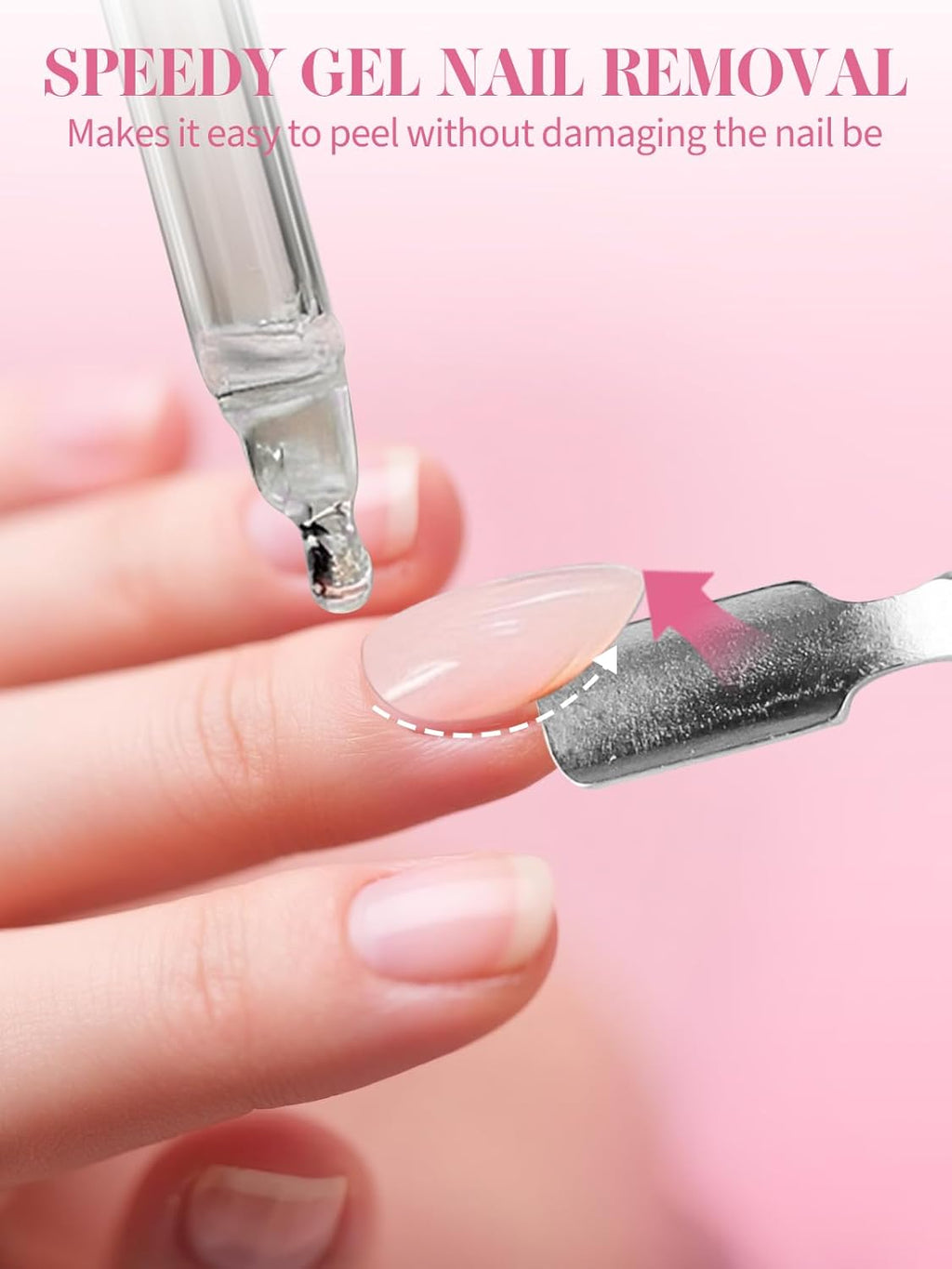 EBANKU 60ML Nail Glue Remover, Press On Nail Remover Quick Easy Removal, False Nails Adhesive Debonder with Cuticle Pusher, Non-Acetone Gentle Off for False Tips