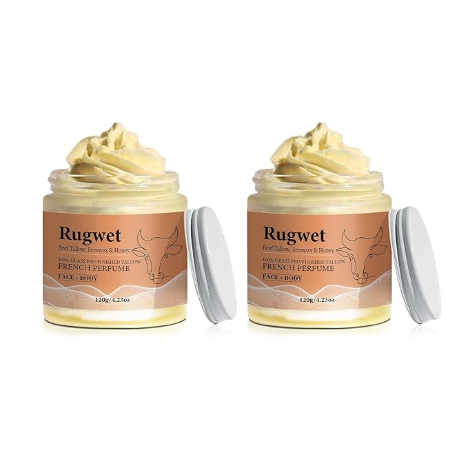 Orangic Beef Tallow for Skin and Face Care, Whipped Moisturizer for Sensitive Skin, 100% Grass Fed Beef Tallow, Natural Body Lotion, French Perfume - 8.46 fl.oz, 2 Pack