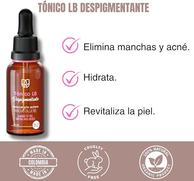 LB Tónico Facial x2 Pack: Despídete de las Manchas y Logra UNA Piel Radiante | Despigmentante LB para un Rostro Luminoso y Uniforme