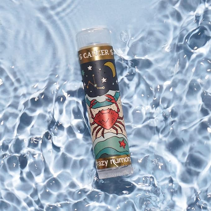 Crazy Rumors Cancer Zodiac All Natural, Plant Based Lip Balm to Moisturize and Nourish your Lips - Water Blend (Tropical Mango, Citrus Lemon, and Fragrant Berry)