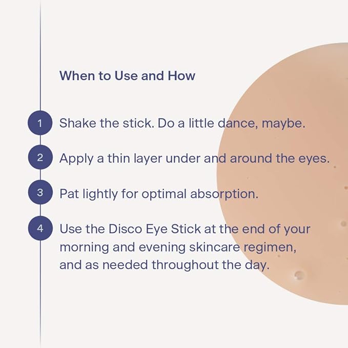 Disco Men's Eye Bag Treatment, Roller Serum for Men, Under Eye Cream Natural Caffeine Anti Aging Stick Balm, Reduce Puffiness, Wrinkles, Dark Circles, Crows Feet, Bags, Dark Circles, Lines, Puffiness