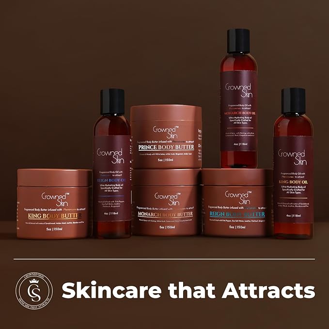 King, Reign, and Monarch Cologned Body Oil Bundle | Sensual, Nautical, & Spicy Scents | Infused with Organic Shea & Mango Butters | Moisturizing Formula with All-Day Fragrance