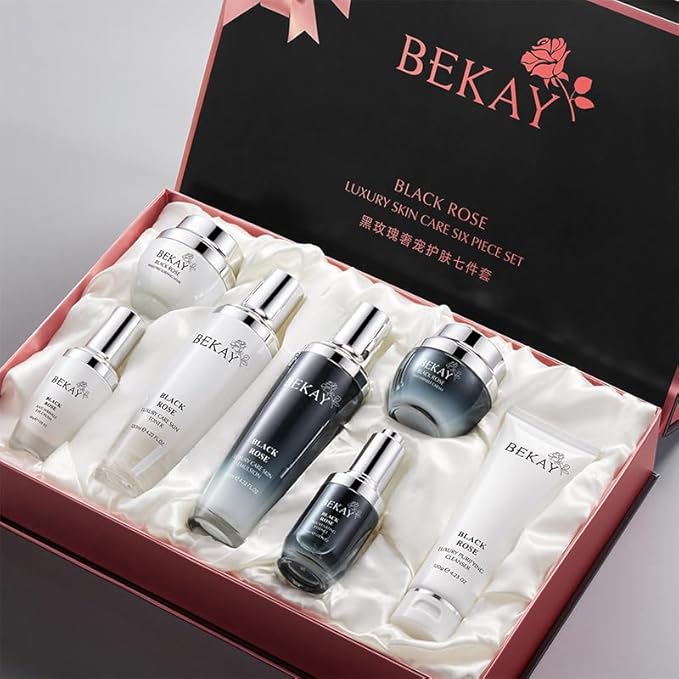 Anti-Wrinkle Skin Care Set Black Rose Moisturizing Hydrating Skin Care Kit For All Types Of Skin Valentine's Day Gift