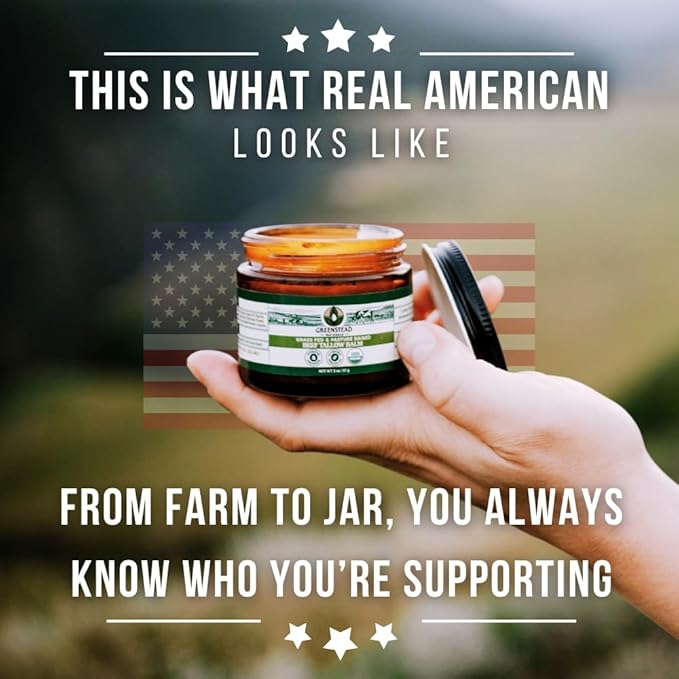 Grass Fed Beef Tallow for Skin – Organic Whipped Tallow Balm For Face and Body with Jojoba Oil and Cocoa Butter – Unscented and Herb-Infused – 4 oz, 2.5fl oz