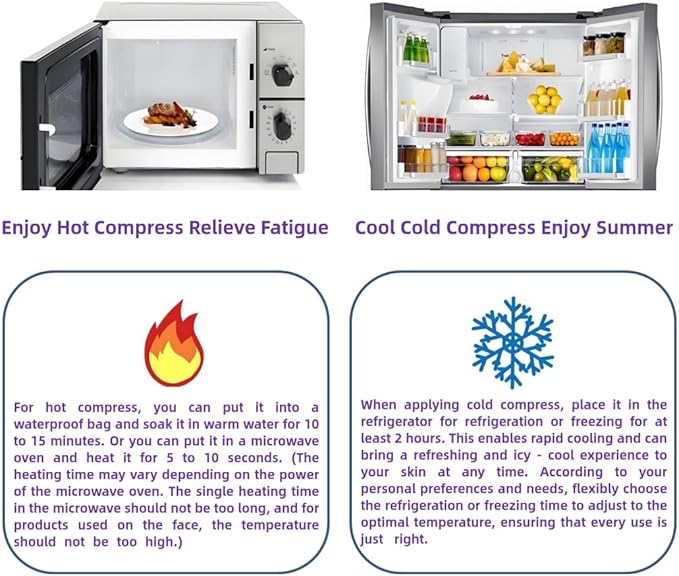 2 PCS Gel Eye Mask,Reusable,for Dark Circles,Dry Eyes,Headaches,Puffiness,Stress,migraines,Eye Bags.Allergies,Sinus discomfort,migraines (02-Pink & Green)