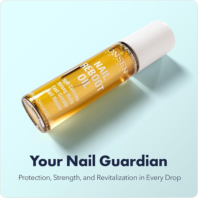 Onsen Secret Nail & Cuticle Repair Oil (2x10ml) - Dry Oil Formula - Japanese Tsubaki, Tea Tree & Jojoba - Strengthens Nails, Repairs Cuticles, Hydrates Skin & Hair - Natural & Vegan