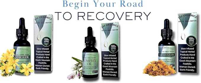 SSF Organics - Calendula Oil Concentrate | Organic Topical Recovery for Damaged Skin. Soothes, Heals, Restores. 1 oz.