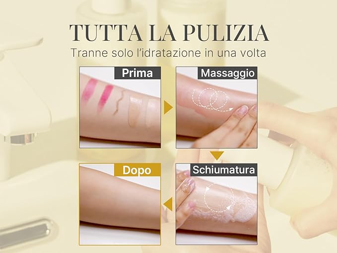 HAMEL Double Shot Oil To Foam Cleanser - Deep Pore Cleansing and Makeup Removal with Jojoba Oils, Lactobacillus and AHA - Skin Irritation Free, Korean Skincare for All Skin Types, 6.76 fl.oz.