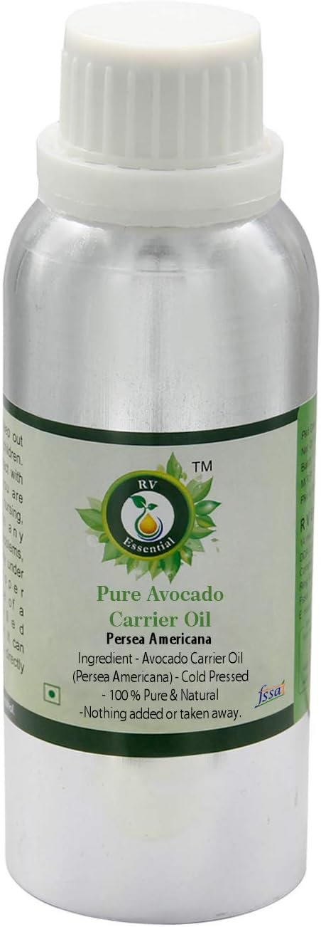 Avocado Oil | Persea Americana | Unrefined Avocado Oil | Pure Avocado Oil | for Hair | for Face | for Skin | for Body | for Cooking | 100% Pure Natural | Cold Pressed | 300ml | 10oz by R V Essential