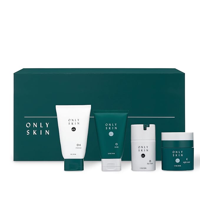 Standard Skin Care Kit, 4-Piece, Face Cleanser, Face Scrub, Day Cream & Night Moisturizer Gift Set, Back To School Gifts