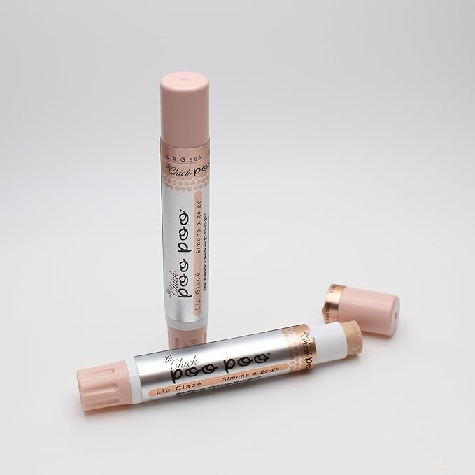 100% Natural Moisturizing Lip Gloss, La Chick Poo Poo Lip Shimmer with Mineral Coloring, Combo (Mauve, Nude, Pink), 3-Tubes