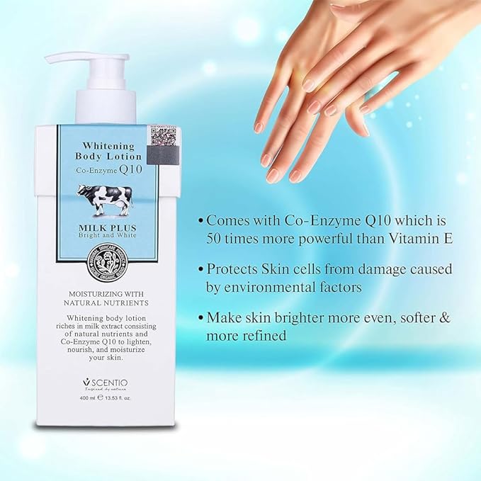 MILK PLUS Q10 BODY LOTION 400 ML.