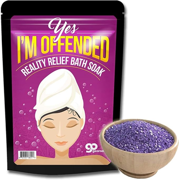Yes, I'm Offended Bath Soak - Purple Bath Salts Luxury Bath Girlfriend Gifts for Best Friends Bath and Body Gifts for Women Mediterranean Sea Salts Sarcastic Gifts Funny Novelty Bath Spa Gifts